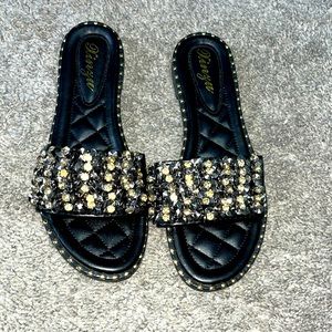 Shein bejeweled slides